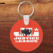 ジャスティスリーグロゴとキャラクターシルエット キーホルダー (正面)
