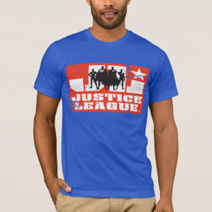 ジャスティスリーグロゴとキャラクターシルエット Tシャツ