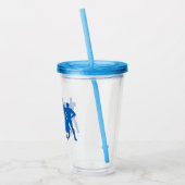 ジャスティスリーグロゴと無地のキャラクター背景 アクリルタンブラー (左)