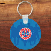 ジャスティスリーグロゴと無地のキャラクター背景 キーホルダー (正面)