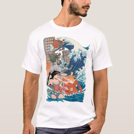ジャスティスリーグ漫画カバー#15バリアント Tシャツ (正面)