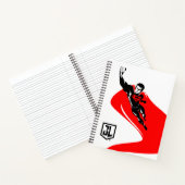 ジャスティスリーグ すごい|男飛んでいるノアポップ・アートのート ノートブック (内部)