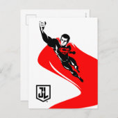 ジャスティスリーグ すごい|男飛んでいるノアポップ・アートのート ポストカード (正面/裏面)