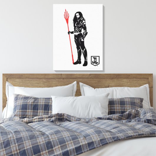 ジャスティスリーグ |アクアマンポーズノワールポップ・アートのアート キャンバスプリント (インサイチュ (寝室))