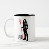 ジャスティスリーグ |アクアマンポーズノワールポップ・アートのアート ツートーンマグカップ (左)