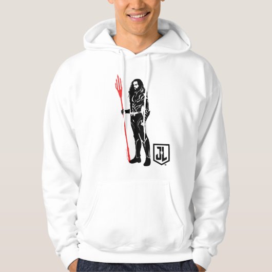 ジャスティスリーグ |アクアマンポーズノワールポップ・アートのアート パーカ (正面)