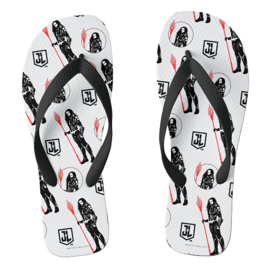 ジャスティスリーグ |アクアマンポーズノワールポップ・アートのアート ビーチサンダル (フットベッド)