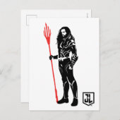 ジャスティスリーグ |アクアマンポーズノワールポップ・アートのアート ポストカード (正面/裏面)