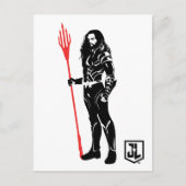 ジャスティスリーグ |アクアマンポーズノワールポップ・アートのアート ポストカード (正面)