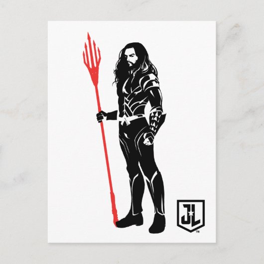 ジャスティスリーグ |アクアマンポーズノワールポップ・アートのアート ポストカード (正面)