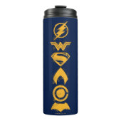 ジャスティスリーグ |スタイル化されたチームシンボルのラインナップ タンブラー (正面)