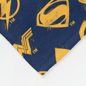 ジャスティスリーグ |スタイル化されたチームシンボルのラインナップ フリースブランケット (角)