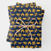 ジャスティスリーグ |スタイル化されたチームシンボルのラインナップ ラッピングペーパーシート (インサイチュ)