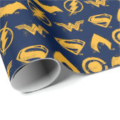 ジャスティスリーグ |スタイル化されたチームシンボルのラインナップ ラッピングペーパー (ロールコーナー)