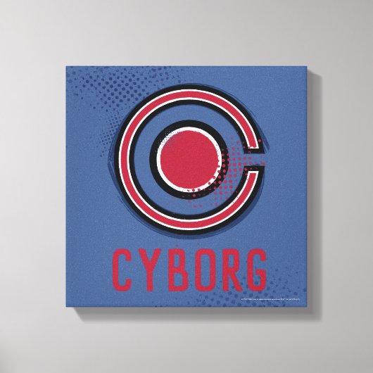 ジャスティスリーグ |ブラシとハーフトーンのシンボル キャンバスプリント (正面)