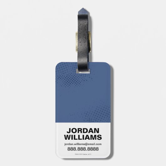 ジャスティスリーグ |ブラシとハーフトーンのシンボル ラゲッジタグ (裏面縦)