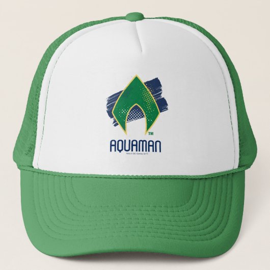 ジャスティスリーグ |ブラシとハーフトーンアクアマンシンボル キャップ (正面)