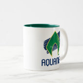 ジャスティスリーグ |ブラシとハーフトーンアクアマンシンボル ツートーンマグカップ (正面右)