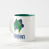 ジャスティスリーグ |ブラシとハーフトーンアクアマンシンボル ツートーンマグカップ (正面左)