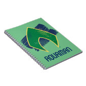 ジャスティスリーグ |ブラシとハーフトーンアクアマンシンボル ノートブック (右側)