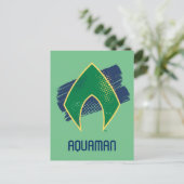 ジャスティスリーグ |ブラシとハーフトーンアクアマンシンボル ポストカード (スタンド正面)