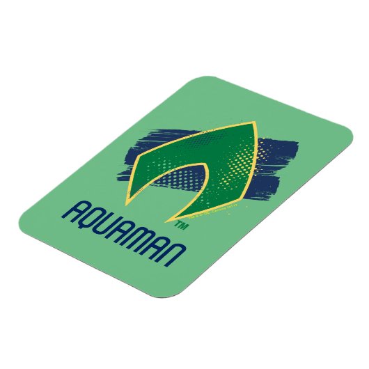 ジャスティスリーグ |ブラシとハーフトーンアクアマンシンボル マグネット (左側)