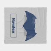 ジャスティスリーグ |ブラシとハーフトーンバットマンシンボル フリースブランケット (正面(横))