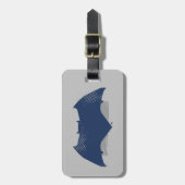 ジャスティスリーグ |ブラシとハーフトーンバットマンシンボル ラゲッジタグ (正面縦)