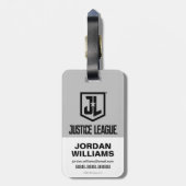 ジャスティスリーグ |ブラシとハーフトーンバットマンシンボル ラゲッジタグ (裏面縦)