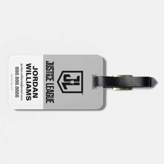 ジャスティスリーグ |ブラシとハーフトーンバットマンシンボル ラゲッジタグ (裏面横)