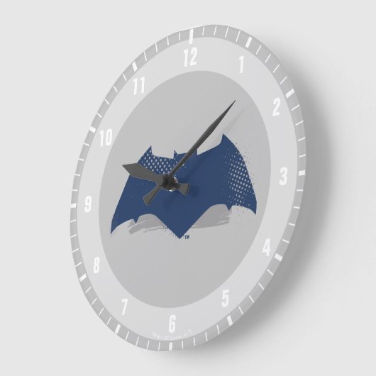 ジャスティスリーグ |ブラシとハーフトーンバットマンシンボル ラージ壁時計 (傾斜)
