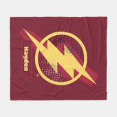 ジャスティスリーグ |ブラシとハーフトーンフラッシュシンボル フリースブランケット (正面(横))