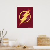 ジャスティスリーグ |ブラシとハーフトーンフラッシュシンボル ポスター (キッチン)