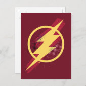 ジャスティスリーグ |ブラシとハーフトーンフラッシュシンボル ポストカード (正面/裏面)