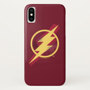 ジャスティスリーグ ブラシとハーフトーンフラッシュシンボル iPhone X ケース