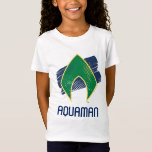 ジャスティスリーグ ブラシ&ハーフトーン アクアマン シンボル Tシャツ