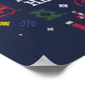 ジャスティスリーグ「ホリデーヒーローズ」フェイククロスステッチ ポスター (角)