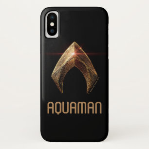 ジャスティスリーグ メタリックアクアマンシンボル iPhone X ケース