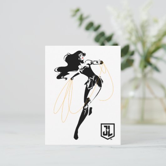 ジャスティスリーグ | ラソー・オブ・トゥルース ワンダーウーマン ポップアート ポストカード (スタンド正面)