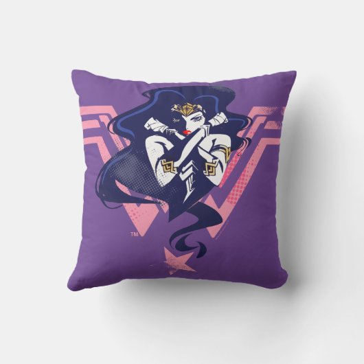 ジャスティスリーグ | ワンダーウーマン&シンボル ポップアート クッション (裏面)