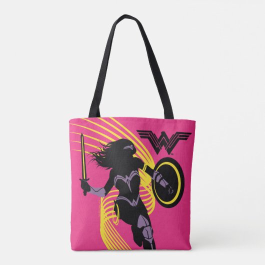 ジャスティスリーグ |女性疑問に思シルエットアイコン トートバッグ (裏面)