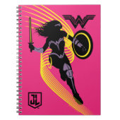 ジャスティスリーグ |女性疑問に思シルエットアイコン ノートブック (正面)