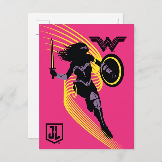 ジャスティスリーグ |女性疑問に思シルエットアイコン ポストカード (正面/裏面)