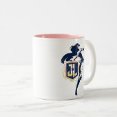 ジャスティスリーグ |女疑問に思性およびJLアイコンポップ・アートのアート ツートーンマグカップ (正面右)