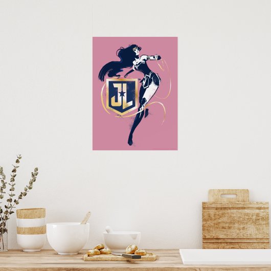 ジャスティスリーグ |女疑問に思性およびJLアイコンポップ・アートのアート ポスター (キッチン)