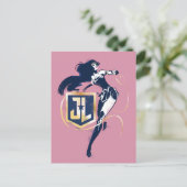 ジャスティスリーグ |女疑問に思性およびJLアイコンポップ・アートのアート ポストカード (スタンド正面)