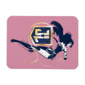 ジャスティスリーグ |女疑問に思性およびJLアイコンポップ・アートのアート マグネット (横)