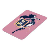 ジャスティスリーグ |女疑問に思性およびJLアイコンポップ・アートのアート マグネット (左側)