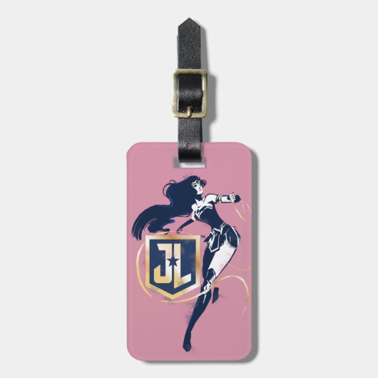 ジャスティスリーグ |女疑問に思性およびJLアイコンポップ・アートのアート ラゲッジタグ (正面縦)
