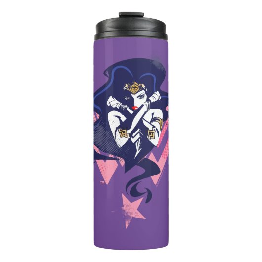 ジャスティスリーグ |女疑問に思性とシンボルポップ・アートのアート タンブラー (正面)